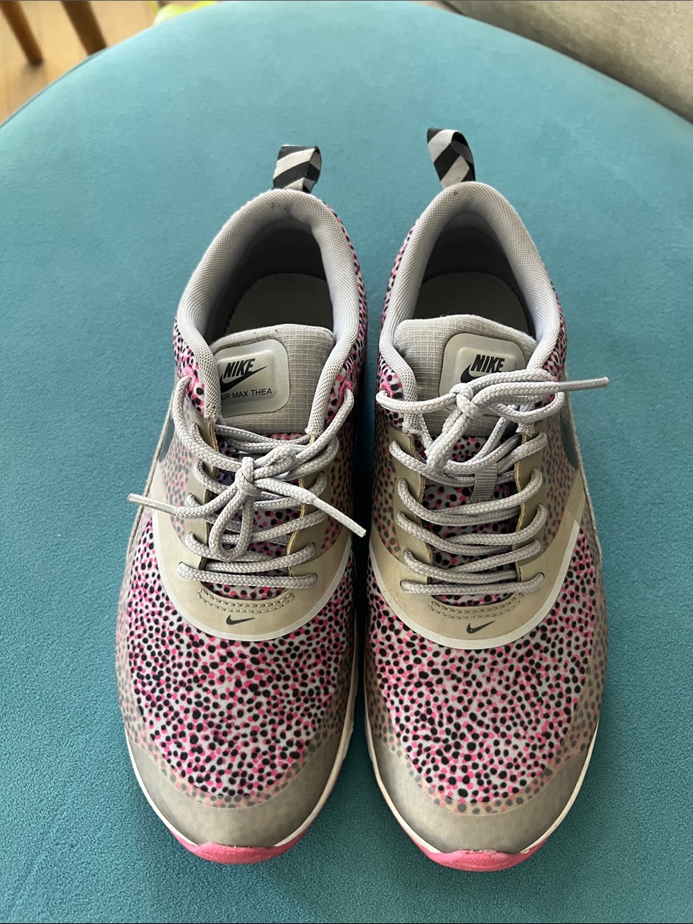 Nike Women’s Pink and Gray Dotted Trainer AirMax Size 8